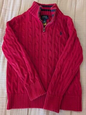 Polo Boys Size 7 Quarter Zip Sweater